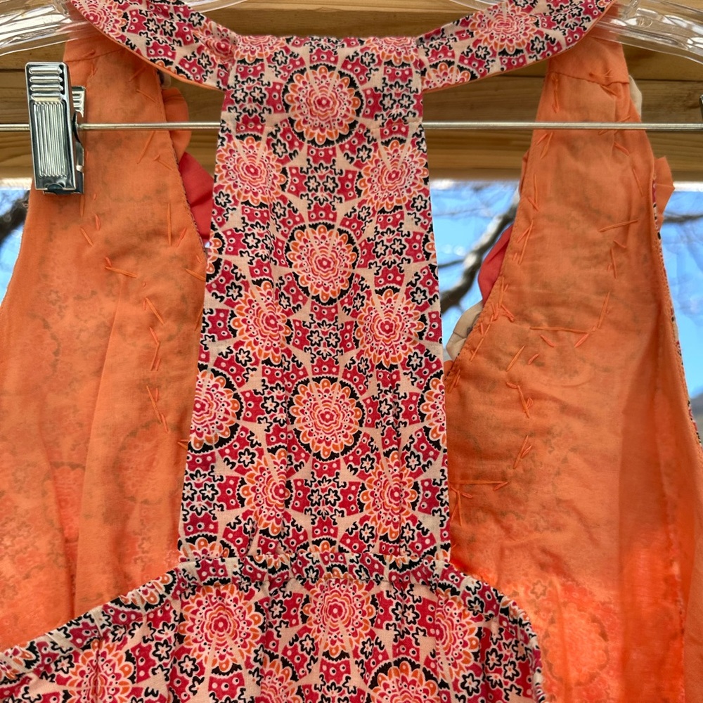Luv Stori Embroidered Halter Racerback Tank Top Blouse Boho Concert Large - Picture 3 of 11